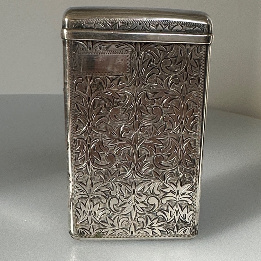 950 sterling Silver Floral Cigarette Case